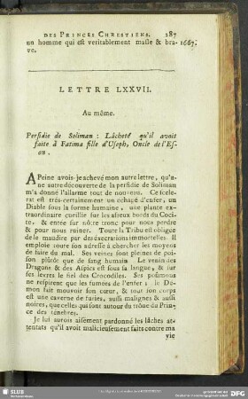 Lettre LXXVII. A même