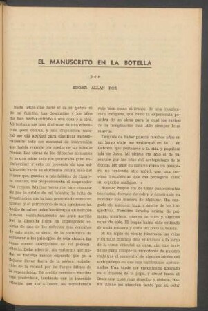 El manuscrito en la botella