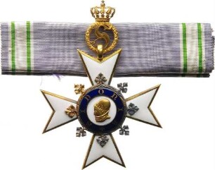 Königlich Sächsischer Sidonien-Orden - Großes Ordenskreuz für außerordentliche Verdienste am Schulterbandstück