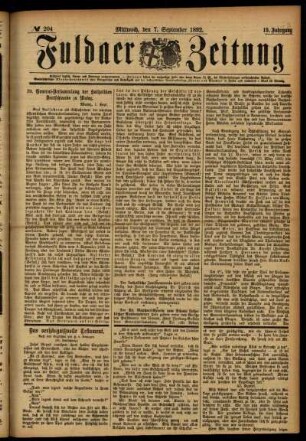 Ausgabe vom Mittwoch, den 07. September 1892.