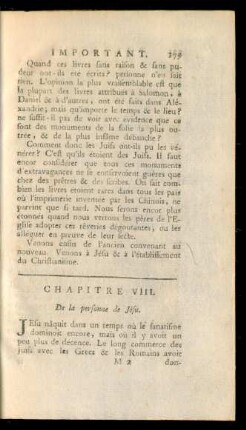 Chapitre VIII. De la personne de Jésu
