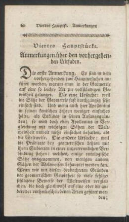 Viertes Hauptstücke. Anmerkungen über den vorhergehenden Leitfaden