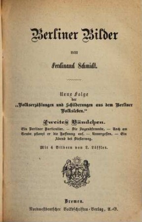 Volkserzählungen und Schilderungen aus dem Berliner Volksleben, 6. Berliner Bilder, 2