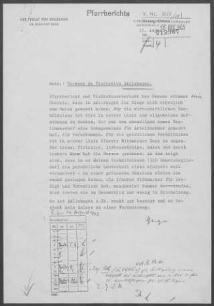 Amlishagen: Visitationsbericht mit Pfarrbericht 1963