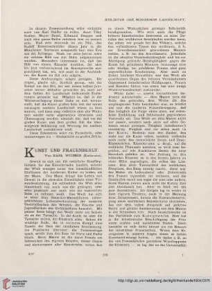 8: Kunst und Frauenberuf