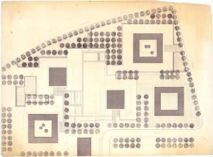 Hansjakob, Gottfried; München - Englschalking, Englschalkingerst. / Elektrastr.; Wohnanlage Cosimapark und Wohnanlage an der Englschalkinger-/ Elektrastraße - Entwurf Wohnanlage Cosimapark (Grundriss)