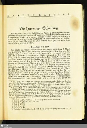 Erstes Kapitel: Die Herren von Schönburg