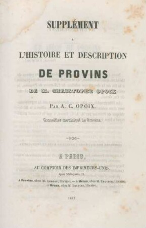 [2]: Histoire Et Description De Provins