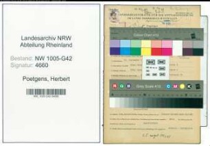 Entnazifizierung Herbert Poetgens , geb. 30.09.1913 (Kaufmann)