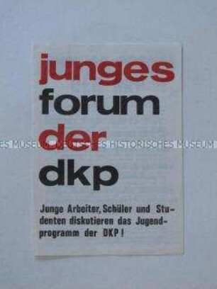 Einladung zu einem Jugendforum der DKP zur Vorstellung des Programmes