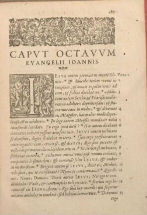 Capvt Octavvm Evangelii Ioannis.