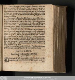 Das 6. Capitel. Von Fruchtbarkeit/ und wachsenden Früchten der Erden.