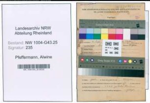 Entnazifizierung Alwine Pfeffermann , geb. 04.09.1895 ()