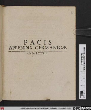 Pacis Appendix Germanicae