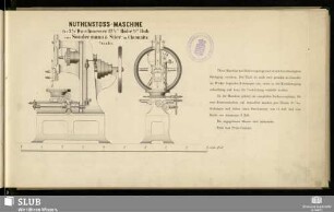 Nuthenstoss-Maschine für 3 1/2' Durchmesser 12 1/2" Höhe 9" Hub : 1/15 n. Gr.