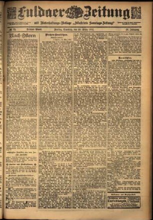 Dritte Ausgabe vom Samstag, den 29. März 1902.