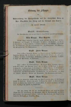 Ordnung des Festzuges