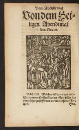Von dem Heiligen Abendtmal des Herrn.