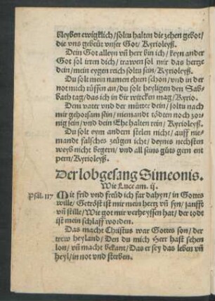 Der lobgesang Simeonis.