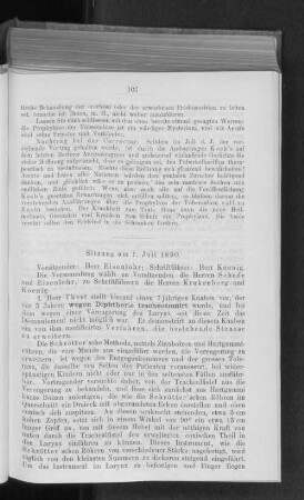 Sitzung am 1. Juli 1890.