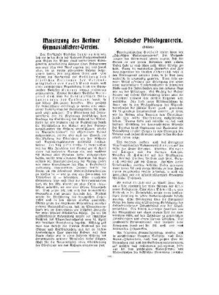 Schlesischer Philologenverein : (Schluß)