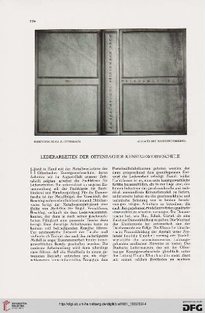 Lederarbeiten der Offenbacher Kunstgewerbeschule