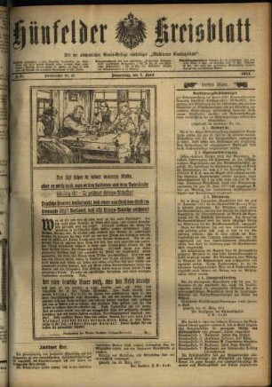 Erste Ausgabe vom Donnerstag, den 05. April 1917.
