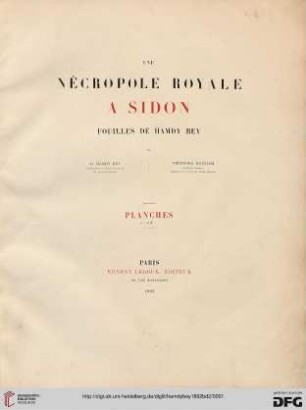 Une nécropole royale à Sidon: fouilles: Planches