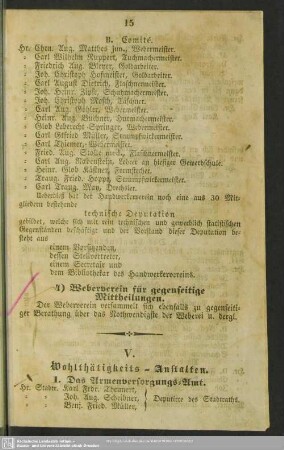 V. Wohlthätigkeits-Anstalten