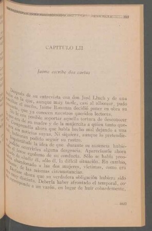 Capítulo LII - Jaime escribe dos cartas