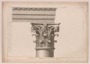 Architrav und Kapitell, Palatin, Rom (Moreau, Fragmens, 1820, Taf. 29)