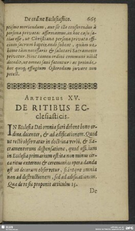 Articulus XV. De Ritibus Ecclesiasticis