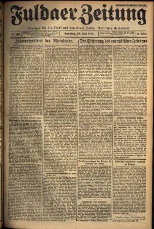 Ausgabe vom Samstag, den 20. Juni 1925.