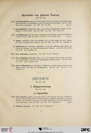 Bayreuther rote, glasierte Tonware (Nr. 40-58)