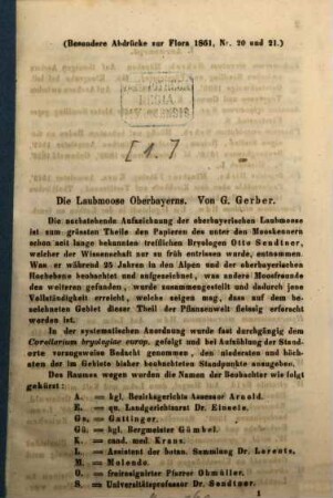 Südbayerns Laubmoose : [Umschlagtitel], 1
