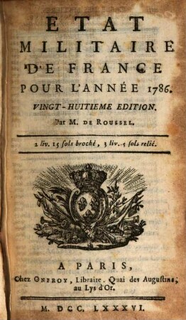 Etat militaire de France. 28, 28. 1786