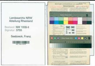 Entnazifizierung Franz Seeboeck , geb. 18.07.1890 (Pfleger)