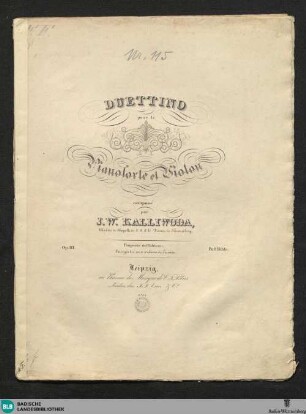 Duettino pour le pianoforte et violon : Op. 111
