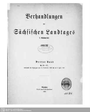 5. Wahlper. 3.1930/33=59/87: Verhandlungen des Sächsischen Landtages