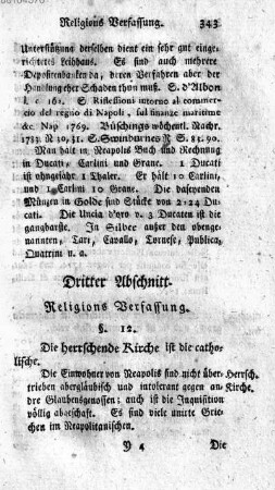 Dritter Abschnitt. Religions Verfassung