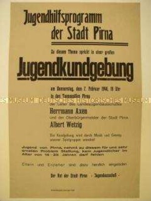Maueranschlag mit Ankündigung einer Jugendkundgebung in Pirna