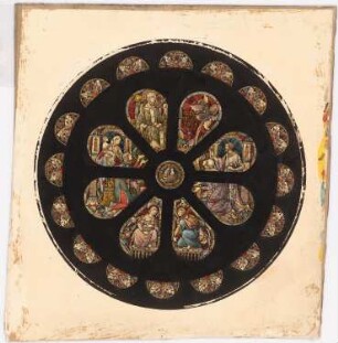 Sankt Nikolaus, Ankum: Glasfenster einer Rosette
