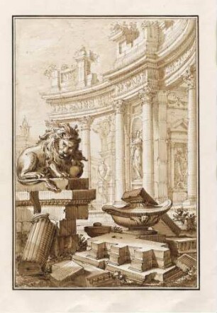 Architekturphantasie mit Kolonnade, aus den "Disegni di Prospettiva Ideale", Bl. 17
