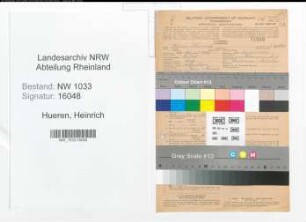 Entnazifizierung Heinrich Hueren , geb. 22.08.1888 (Maschinenarbeiter)