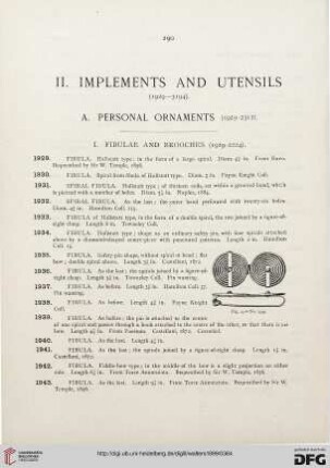 II: Implements and utensils