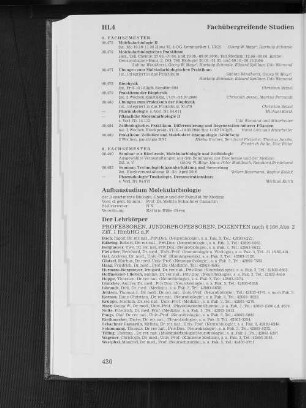 Aufbaustudium Molekularbiologie