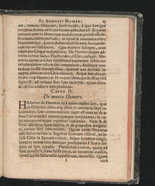 Caput IV. De morte Homeri.