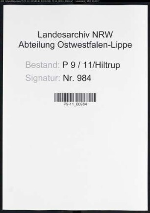 Sterberegister Standesamt Hiltrup