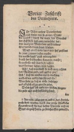 Vorige Zuschrift des Vermehrers