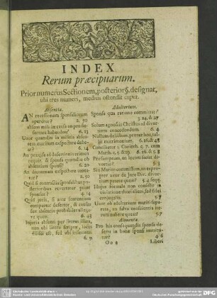 Index Rerum praecipuarum
